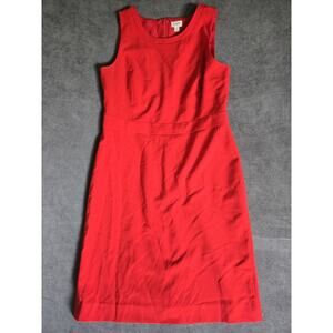 J.‎ Crew Women's Portfolio Red Lined Crew Neck Sleeveless Midi Sheath Dress 12